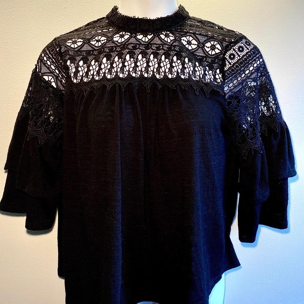 Hannah Black Lace Blouse